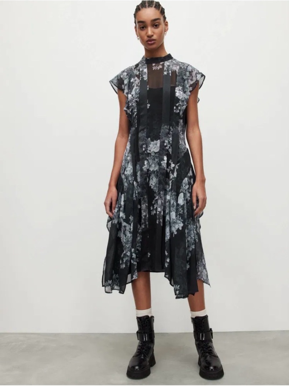 All Saints Freya Venetia Midi Dress - Sz. US 4